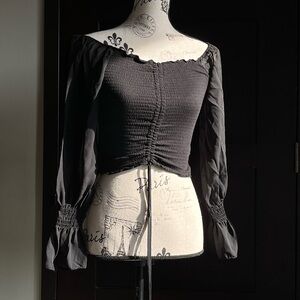 Mesh off the shoulder top